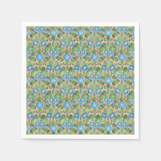 Servilleta De Papel Nostalgic Blue Morning Glory Paper Napkins (Anverso)