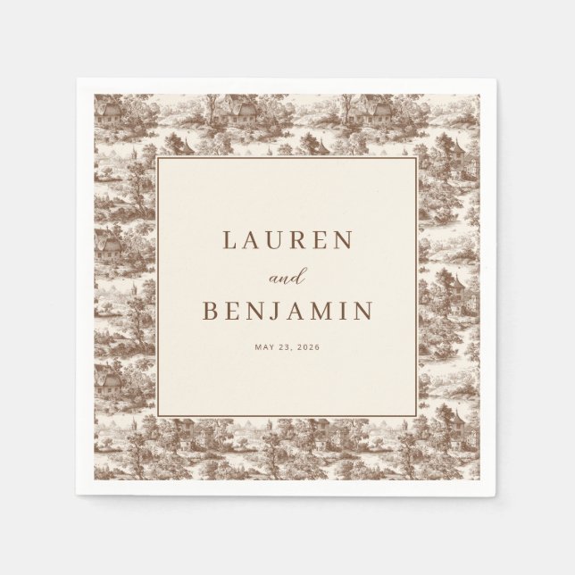 Servilleta De Papel Nostalgic Sepia Pastoral Landscape (Anverso)