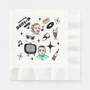 Servilleta De Papel Nostálgico cumpleaños de los Retro Graphics de los