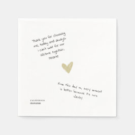Servilleta De Papel Nota de amor personalizada escrita a mano para bod