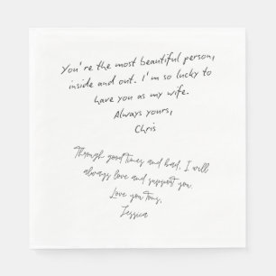 Servilleta De Papel Nota de amor personalizada Sube tu propia caligraf