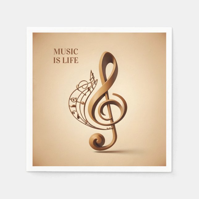 Servilleta De Papel Nota de limpieza musical de texto de personalizado (Anverso)