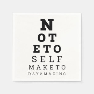Servilleta De Papel Nota De Prueba De Eyesight Para Autohacer Hoy Incr