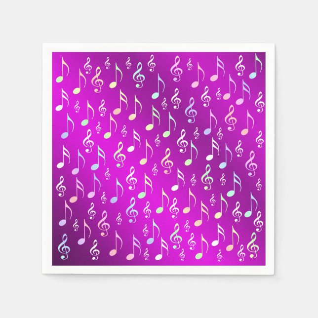 Servilleta De Papel nota, música, metalizado, partitura, música, clef, (Anverso)