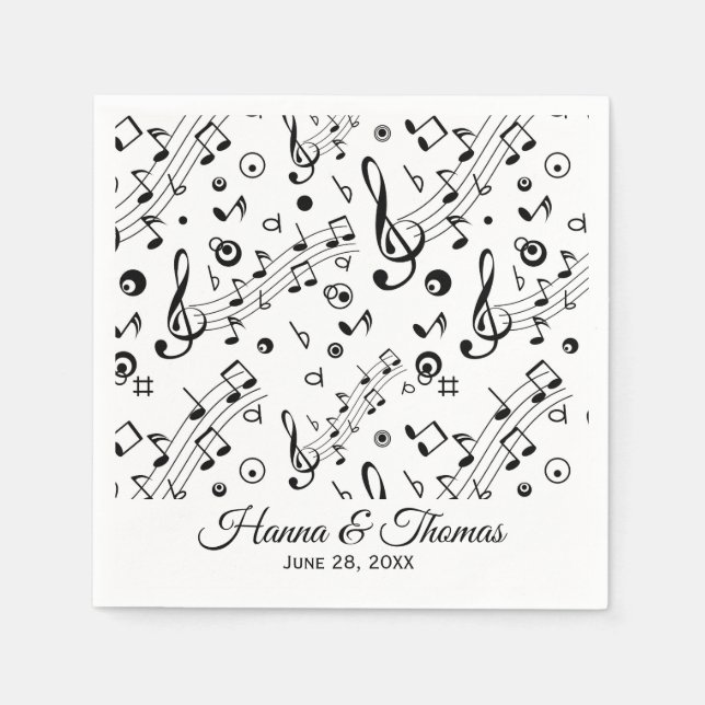 Servilleta De Papel Notas de música Boda musical Napkins (Anverso)