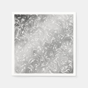 Servilleta De Papel notas de música plateadas elegantes en gris