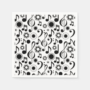 Servilleta De Papel Notas de música y Clefs