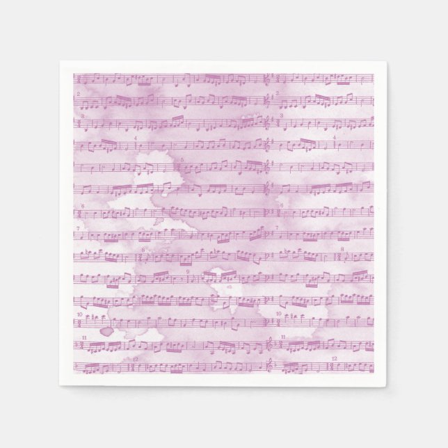Servilleta De Papel Notas musicales acuarela (Anverso)