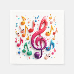 Servilleta De Papel Notas musicales con ojos