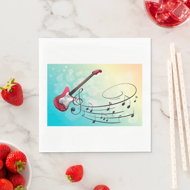 Servilleta De Papel Notas musicales de la guitarra eléctrica (Subido por el creador)