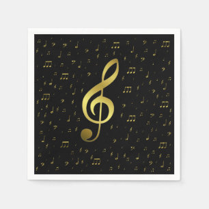 Servilleta De Papel notas musicales de oro