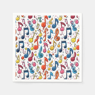Servilleta De Papel Notas musicales Diseño de arte de Kawaii