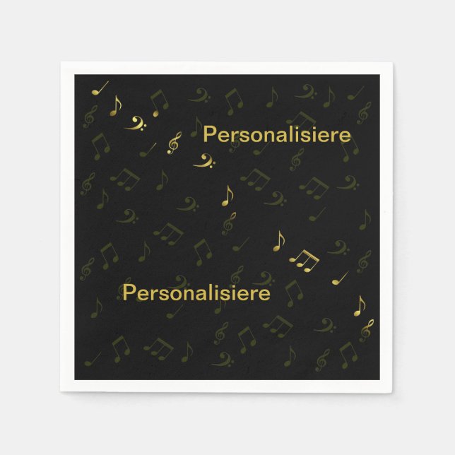 Servilleta De Papel notas musicales elegantes napolas de papel (Anverso)