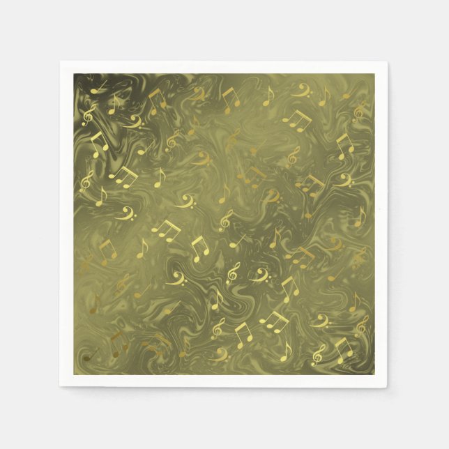 Servilleta De Papel notas musicales elegantes napolas de papel (Anverso)