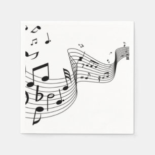 Servilleta De Papel Notas musicales en plata