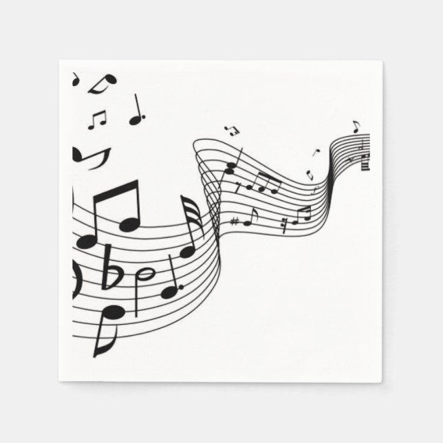 Servilleta De Papel Notas musicales en plata (Anverso)