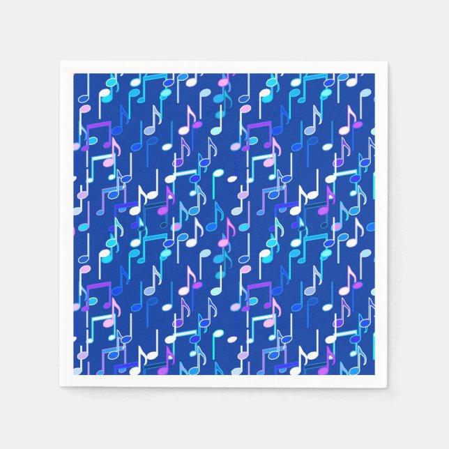 Servilleta De Papel Notas musicales impresas - azul índigo, multi (Anverso)