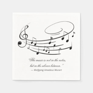 Servilleta De Papel Notas Musicales Recital de Piano Elegante y Progra