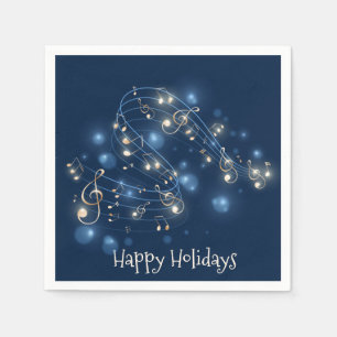 Servilleta De Papel Notas musicales y Navidades Luces Napkins