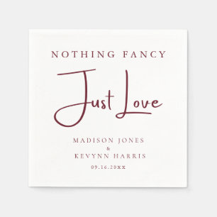 Servilleta De Papel Nothing Fancy Just Love Burgundy Boda