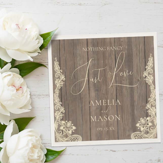 Servilleta De Papel Nothing Fancy Just Love Rustic Wedding (Nothing Fancy Just Love Rustic Wedding Napkins)