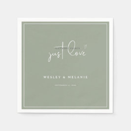 Servilleta De Papel Nothing Fancy Just Love Sage Green Elegant Wedding