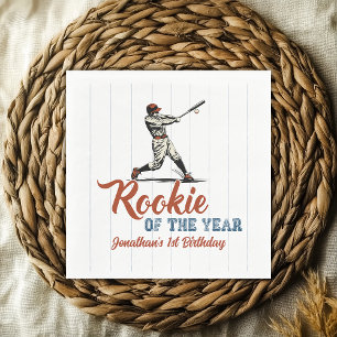 Servilleta De Papel Novato del Año Béisbol 1er Cumpleaños
