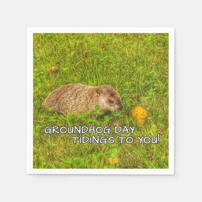 Servilleta De Papel ¡Novedades de Groundhog Day! (Anverso)
