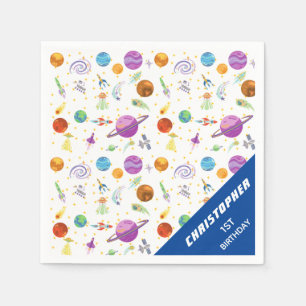 Servilleta De Papel Novelas de cumpleaños de aventura espacial