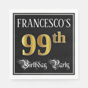 Servilleta De Papel Novena Fiesta de Cumpleaños — Guión Fancy, Lujo de
