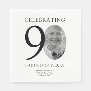 Servilleta De Papel Noventa años fabulosos cumpleaños 90