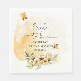 Servilleta De Papel Novia Abeja Floral Shower Nupcial