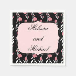 Servilleta De Papel Novia Boda rosa y Groom