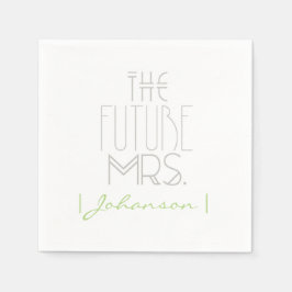 Servilleta De Papel Novia bohemia Art Deco | La futura Sra. | Napkins