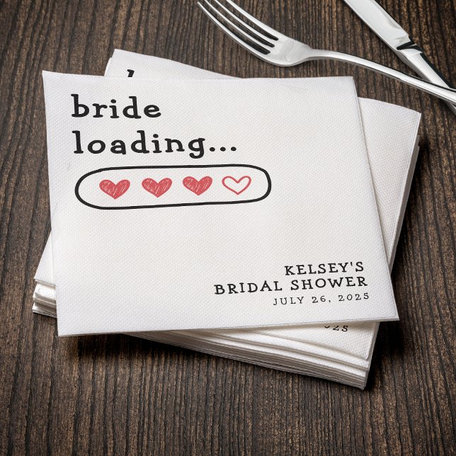 Servilleta De Papel Novia Cargando Corazones Despedida de Soltera (Bride Loading Hearts Bridal Shower Napkins
)