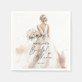 Servilleta De Papel Novia clásica elegante para ducha de novias