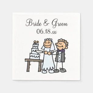 Servilleta De Papel Novia Corta Pastel de Boda Juntos Papel