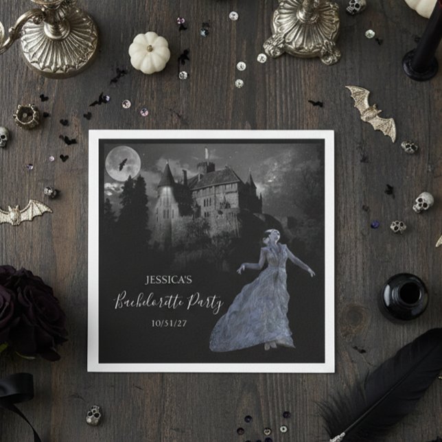 Servilleta De Papel Novia de Frankenstein Bachelorette Halloween (Subido por el creador)