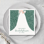 Servilleta De Papel Novia elegante en ducha de novia verde<br><div class="desc">Una novia vestida de boda sobre un bosquejo blanco de rosa sobre un fondo verde,  estas servilletas de cóctel añaden un bonito toque a la decoración de la ducha de novia. COINCIDIENDO elementos y MÁS colores en nuestra colección.</div>
