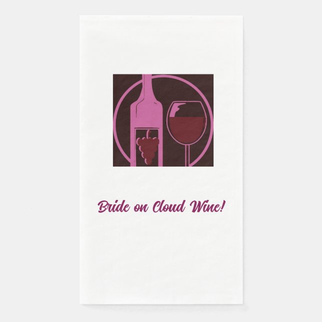 Servilleta De Papel ¡Novia en Nube de Vino! (Anverso)