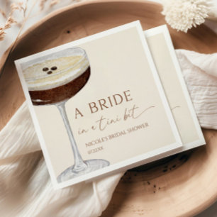 Servilleta De Papel Novia En Un Martini De Expreso Tini Bridal Shower