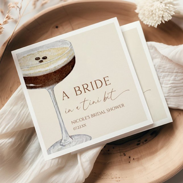 Servilleta De Papel Novia En Un Martini De Expreso Tini Bridal Shower (Subido por el creador)