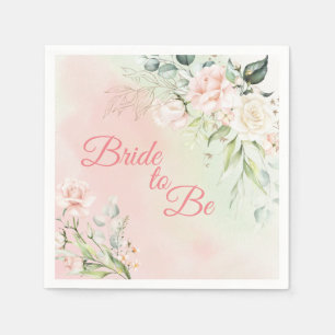 Servilleta De Papel Novia Floral Elegante Rosa Chic Femenina Bridal