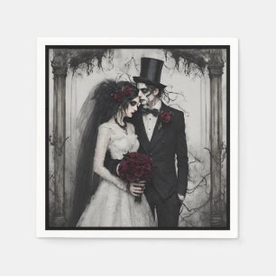 Servilleta De Papel Novia gótica y Groom