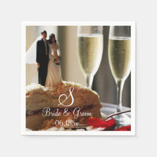 Servilleta De Papel Novia Groom Boda Pastel Nombre Personalizado Fecha