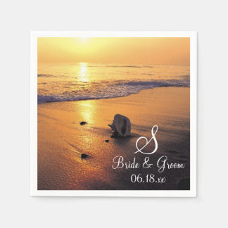 Servilleta De Papel Novia Groom Monograma Personalizado Fecha Boda Pap