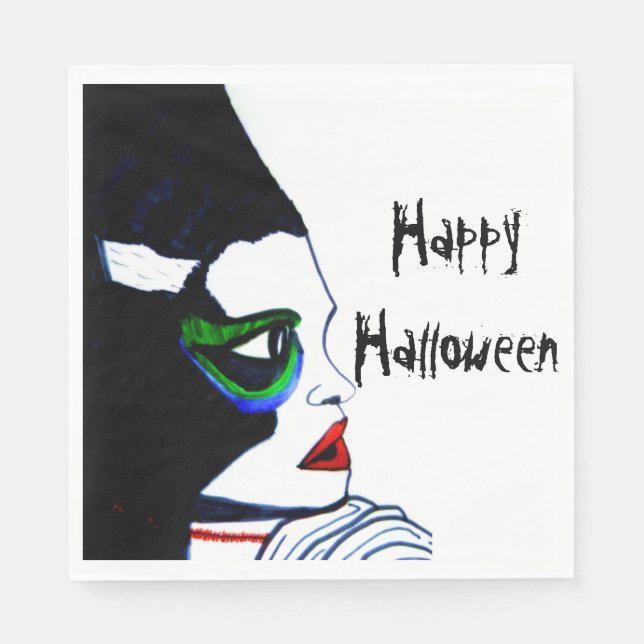 Servilleta De Papel NOVIA HALLOWEEN DE LAS servilletas FRANKENSTEIN (Anverso)