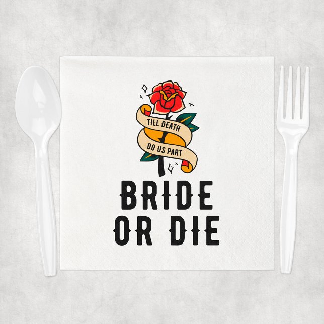 Servilleta De Papel Novia o muere hasta que la muerte nos separe Desay (Bride Or Die Till Death Do Us Part Bridal Shower Napkins
)