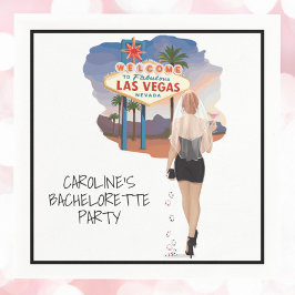 Servilleta De Papel Novia pelirroja de despedida de soltera en Las Veg