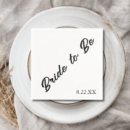 Servilleta De Papel Novia Personalizada Fecha Boda Moderna